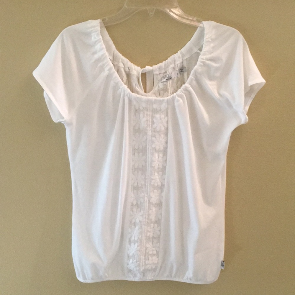 Prana Jana Floral Lace Top Short Sleeve - Picture 2 of 10